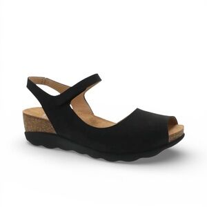 Dansko Marcy Black Milled Nubuck Wedge Sandal Size EU 39